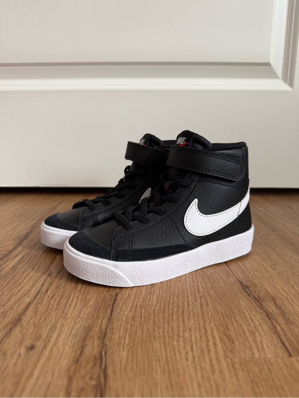NIKE • size 11c • Kid’s Blazer Mid ‘77 Black White Sneakers